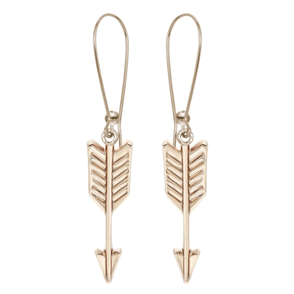 Boho Gold Arrow Aztec One Direction Drop Earrings - Picture 1 of 4